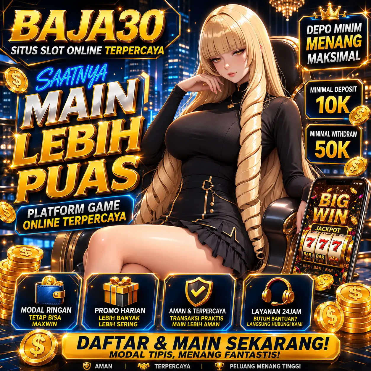 Thumbnail 1 of 3, Poster, Bergabung Di Baja30 & Temukan 30 Pola Bermain Dengan Strategi Terarah designed and sold by Baja30.